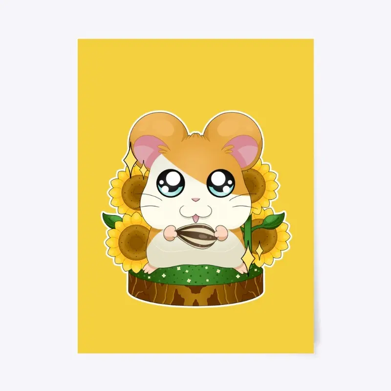 Hamster and Sunflowers